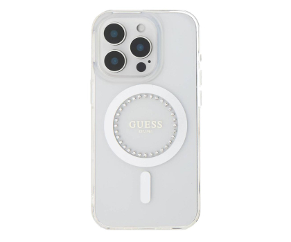 Etui / obudowa na smartfona Guess IML Rhinestones do iPhone 16 Pro Max biały